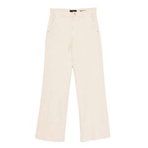 7 For All Mankind Women `Lotta Trouser Creme With Carpenter Details` Jeans